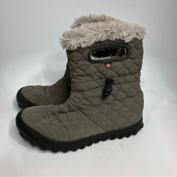 Bogs B Moc quilted boots waterproof gray size 6 - Picture 1 of 9